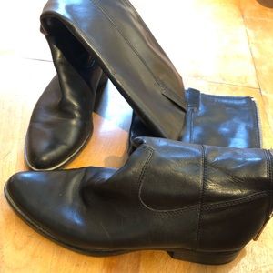 Calvin Klein Black Leather Ankle Boots
